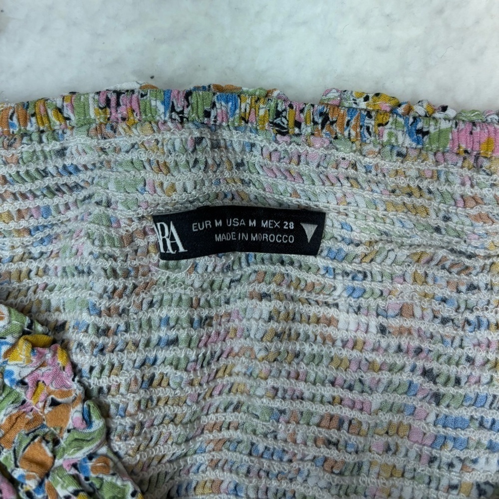 Zara Women Multicolor Floral Ruffle Sweatheart Mini Dress - Picture 5 of 8